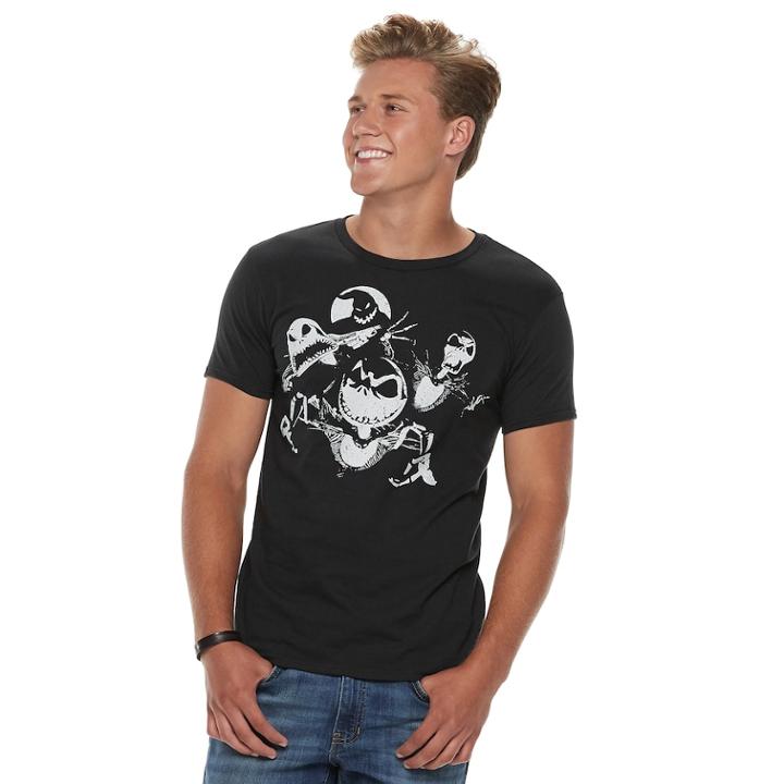 Men's The Nightmare Before Christmas Jack Skellington Tee, Size: Medium, Black