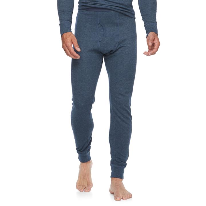 Men's Croft & Barrow&reg; Solid Thermal Pants, Size: Large, Blue (navy)