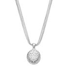 Napier Textured Flower Round Pendant Necklace, Women's, Silver