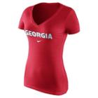 Women's Nike Georgia Bulldogs Wordmark Tee, Size: Large, Red