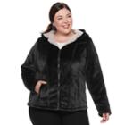 Plus Size Weathercast Hooded Fleece Jacket, Women's, Size: 2xl, Black