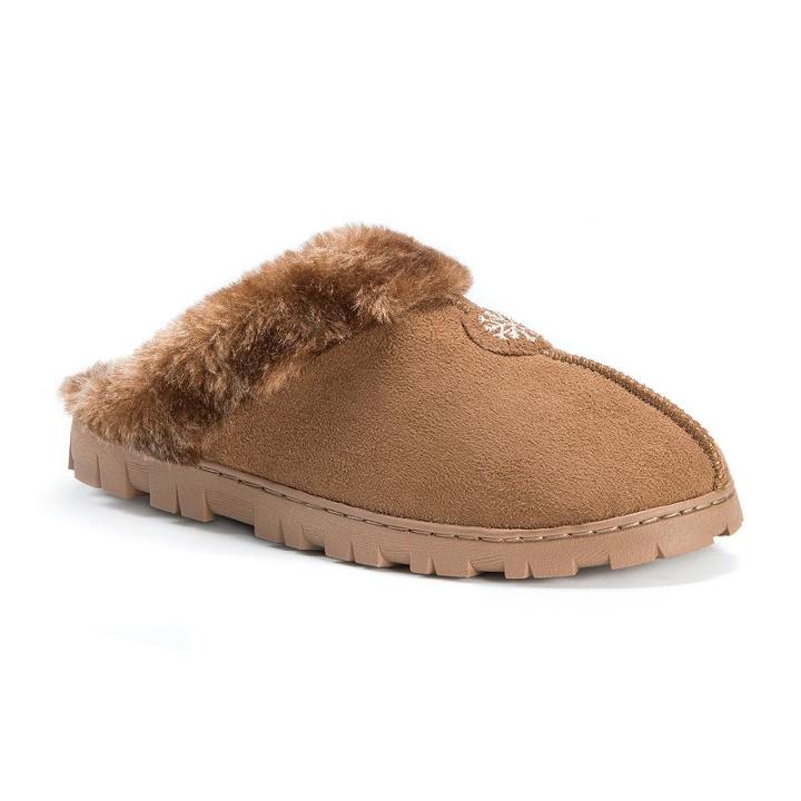 Women's Muk Luks Snowflake Clog Slippers, Size: Medium, Brown