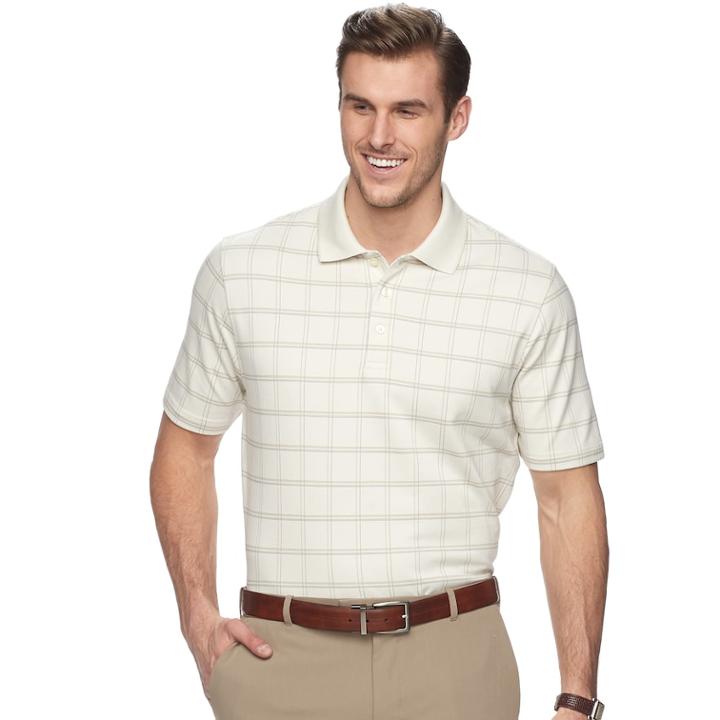 Men's Van Heusen Classic-fit Windowpane Polo, Size: Small, White