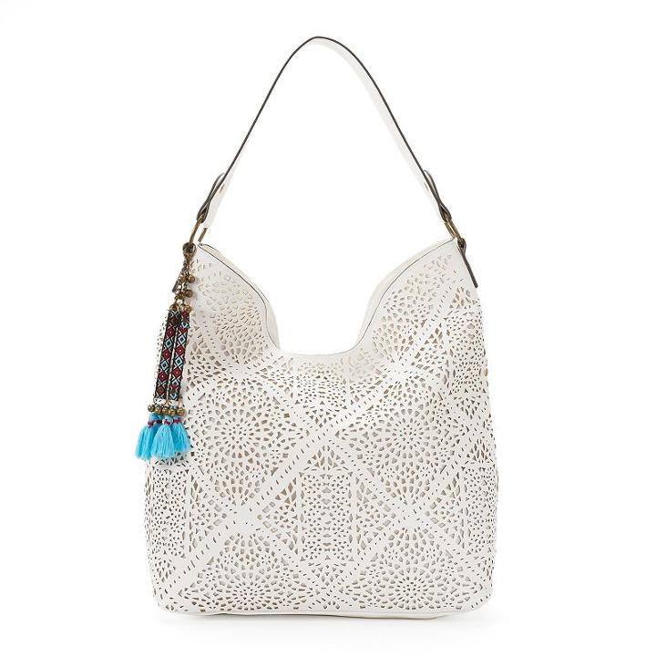 Sonoma Goods For Life&trade; Rosa Laser-cut Hobo, Women's, White