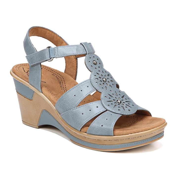 Naturalsoul By Naturalizer Rynda Women's Wedge Sandals, Size: 9 Wide, Blue