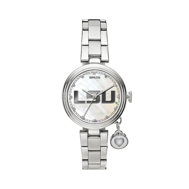 Sparo Charm Watch - Women's Lsu Tigers Stainless Steel, Grey
