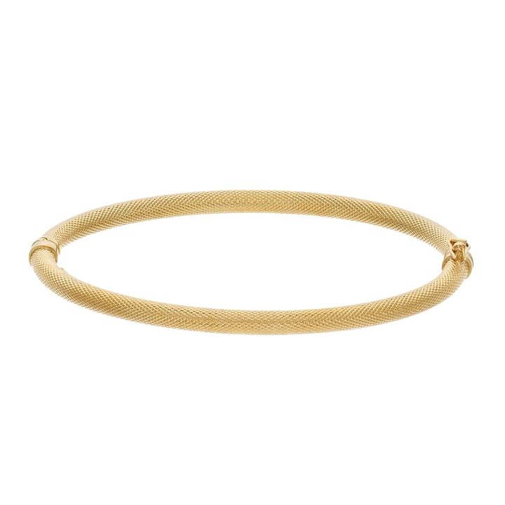 18k Gold Over Silver Textured Hinged Bangle Bracelet, Women's, Size: 7, Yellow