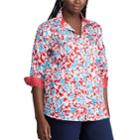 Plus Size Chaps Striped No-iron Broadcloth Shirt, Women's, Size: 2xl, Red