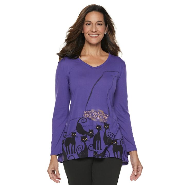 Women's Halloween High-low Tee, Size: Small, Purple