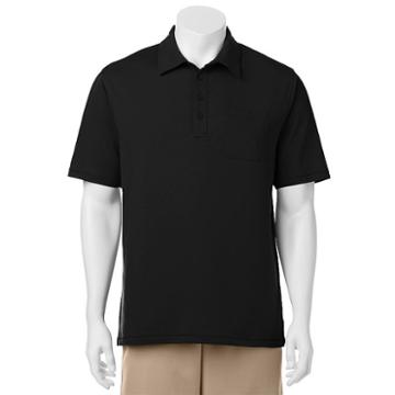 Men's C-buk By Cutter & Buck Dunes Slim-fit Solid Performance Pocket Golf Polo, Size: Xl, Black