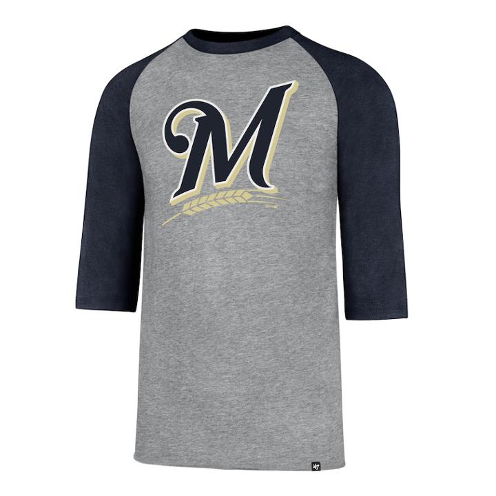 Men's '47 Brand Milwaukee Brewers Club Tee, Size: Xxl, Gray