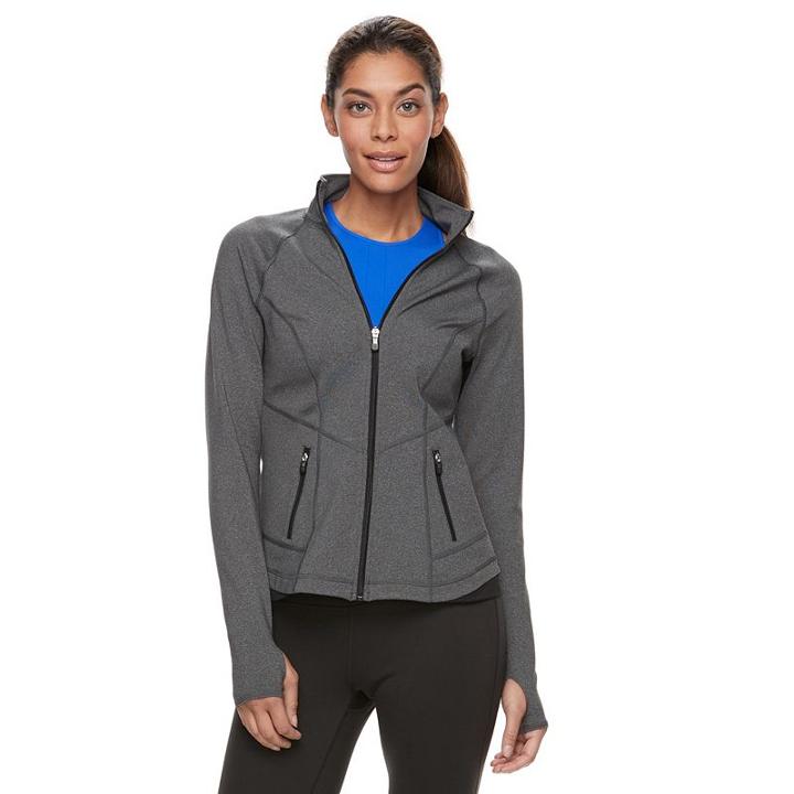 Petite Tek Gear&reg; Shapewear Active Jacket, Women's, Size: S Petite, Dark Grey