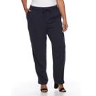 Plus Size Croft & Barrow&reg; Tapered Crepe Pants, Women's, Size: 0x, Blue (navy)