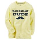 Boys 4-8 Carter's Long Sleeve Handsome Dude Mustache Graphic Tee, Size: 8, Yellow