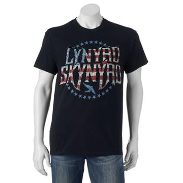 Men's Lynyrd Skynyrd Flag Striped Tee, Size: Small, Black