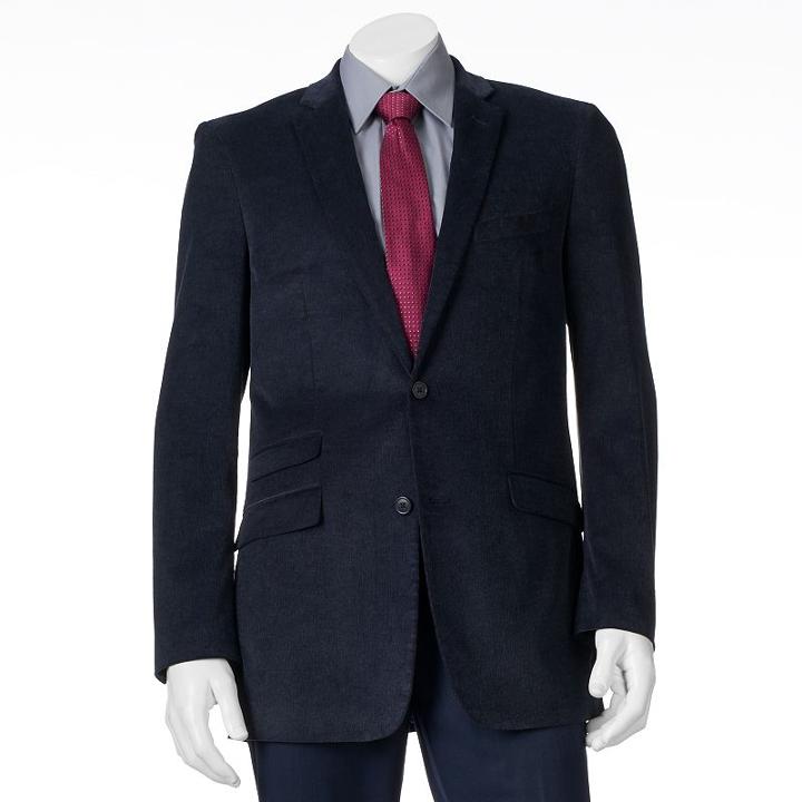 Men's Adolfo Slim-fit Frosted Corduroy Sport Coat, Size: 42 Long, Blue