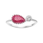 Lc Lauren Conrad Pink Teardrop & Cubic Zirconia 2-stone Ring, Women's, Size: 7