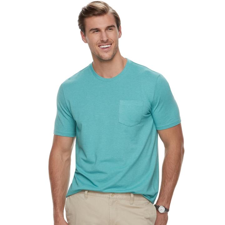 Big & Tall Sonoma Goods For Life&trade; Supersoft Stretch Pocket Crewneck Tee, Men's, Size: 2xb, Turquoise/blue (turq/aqua)