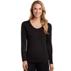 Women's Cuddl Duds Climatesmart V-neck Top, Size: Small, Black