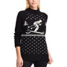 Women's Chaps Mockneck Ribbed Sweater, Size: Xxl, Black