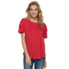 Women's Apt. 9&reg; Ruffle Tee, Size: Small, Med Red