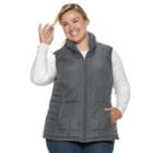 Plus Size Weathercast Quilted Puffer Vest, Women's, Size: 1xl, Silver