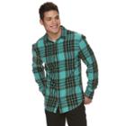 Men's Urban Pipeline&reg; Plaid Flannel Shirt, Size: Small, Turquoise/blue (turq/aqua)