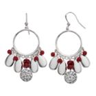 Red Bead Nickel Free Chandelier Drop Earrings, Women's