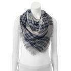 Sonoma Goods For Life&trade; Dip-dyed Twill Plaid Blanket Square Scarf, Women's, Blue (navy)