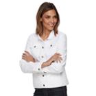 Women's Croft & Barrow&reg; Jean Jacket, Size: Medium, White