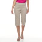 Women's Dana Buchman 17-in. Solid Pull-on Capris, Size: Small, Dark Brown