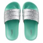 Girls 4-16 Elli By Capelli Star Print Slides, Size: 12/13, Lt Green