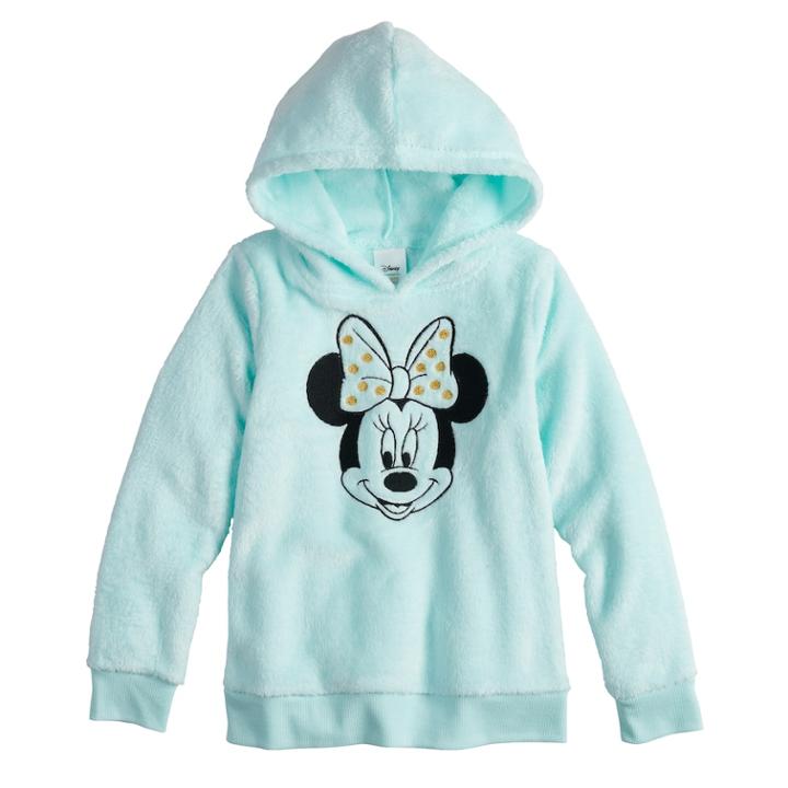 Disney's Minnie Mouse Girls 4-12 Embroidered Graphic Plush Hoodie By Jumping Beans&reg;, Size: 10, Light Blue