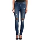 Women's Rock & Republic&reg; Berlin Ripped Mesh Skinny Jeans, Size: 18 T/l, Med Blue