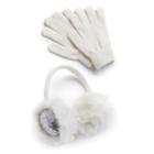 Girls 4-16 So&reg; Sequin Earmuffs & Gloves Set, White