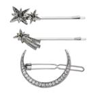 Simply Vera Vera Wang Crescent Hair Clip & Starburst Bobby Pin Set, Women's, Oxford