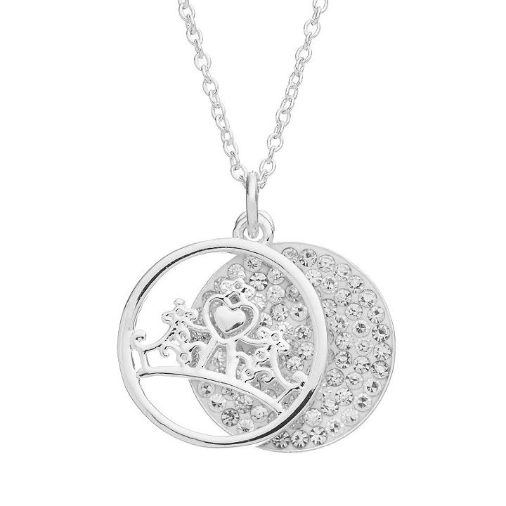 Disney's Cinderella Crystal Fairy Tale Moments Await Layered Disc Pendant, Women's, Grey