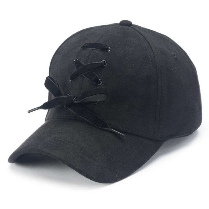 Mudd&reg; Shoelace Baseball Cap, Women's, Black