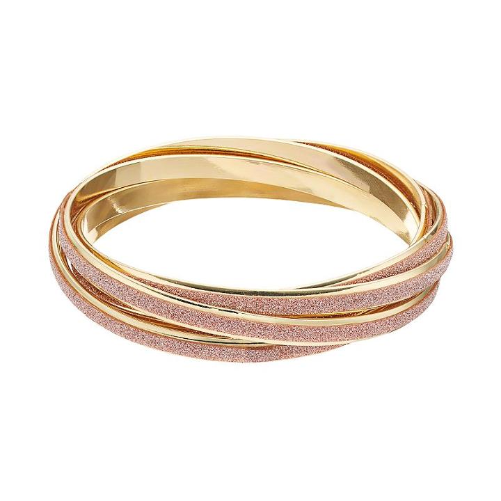 Apt. 9&reg; Glitter Intertwined Bangle Bracelet, Women's, Gold