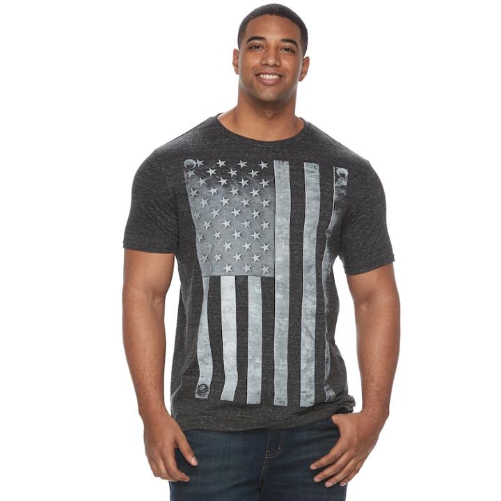 Big & Tall Apt. 9&reg; Riveted American Flag Graphic Tee, Men's, Size: 3xb, Black