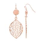 Stone & Leaf Nickel Free Drop Earrings, Women's, Light Pink