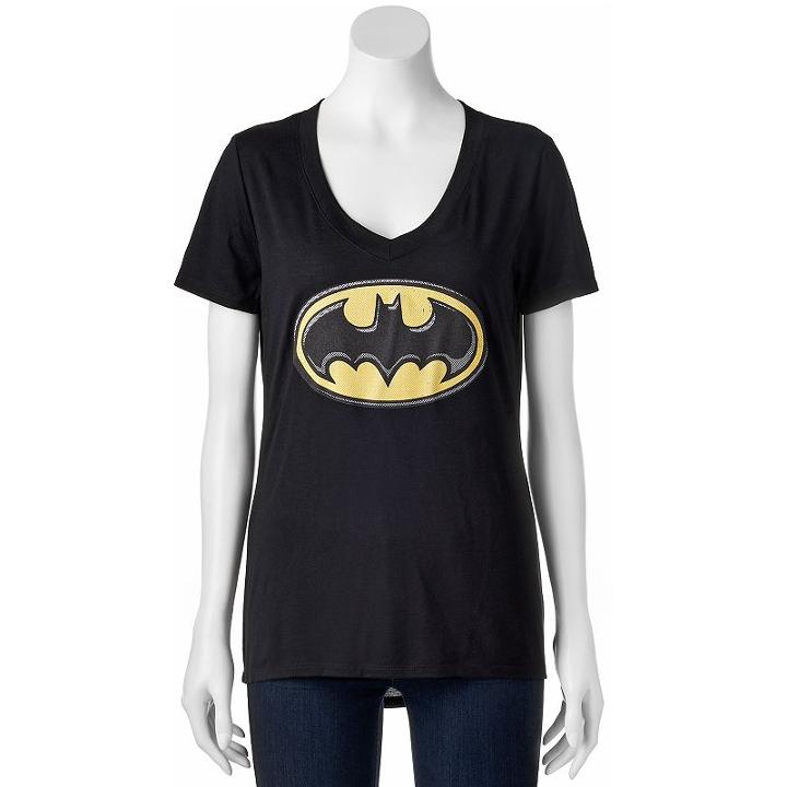 Juniors' Dc Comics Batman Classic Logo Graphic Tee, Girl's, Size: Xl, Black