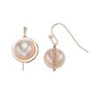 Lc Lauren Conrad Simulated Pearl Nickel Free Orbital Drop Earrings, Women's, White