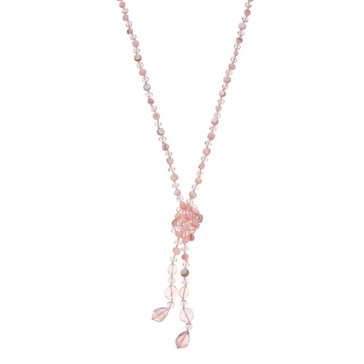 Pink Bead Long Y Necklace, Women's, Med Orange