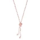 Pink Bead Long Y Necklace, Women's, Med Orange