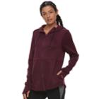 Women's Tek Gear Cinched-waist Sweater Fleece Jacket, Size: Small, Drk Purple