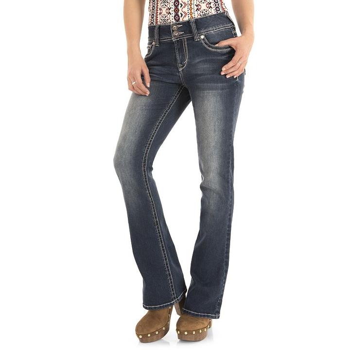 Juniors' Wallflower Faded Luscious Curvy Bootcut Jeans, Teens, Size: 17, Lt Yellow