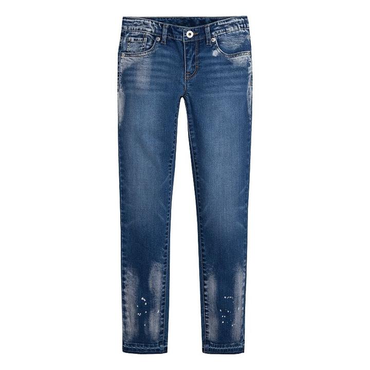 Girls 7-16 Levi's Ripped Super Skinny Ankle Jeans, Girl's, Size: 12, Med Blue