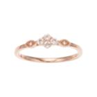 Lc Lauren Conrad 10k Rose Gold Morganite & Diamond Accent Flower Ring, Women's, Size: 7, Pink