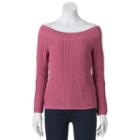 Juniors' Pink Republic Off The Shoulder Sweater, Girl's, Size: Small, Light Pink